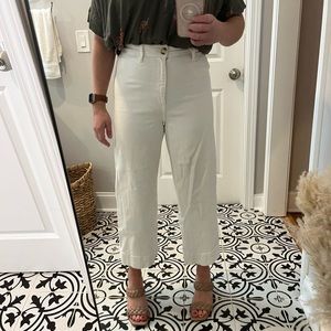 H&M white wide leg trousers size 6
